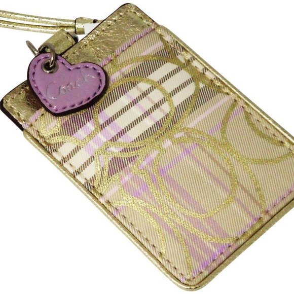 Coach Accessories - Coach Lanyard ID Card Pass Holder Purple and Gold